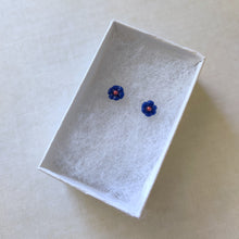 Load image into Gallery viewer, Blue Flower Metal Free Hypoallergenic Studs with Hypoallergenic Plastic Posts
