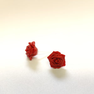 Red Rose Metal Free Stud Earrings
