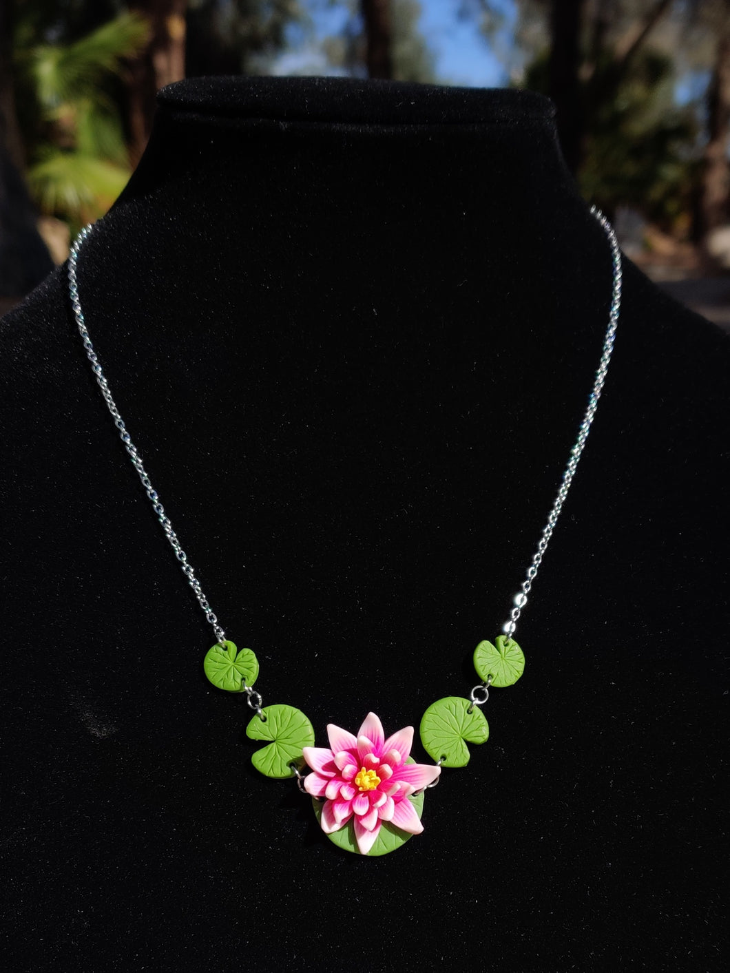Pink Waterlily Necklace