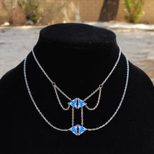 Load image into Gallery viewer, Layered Blue Abstract Necklace
