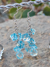Load image into Gallery viewer, Clear RPG Dice Earrings - 7 Dice Dangle
