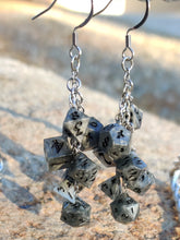 Load image into Gallery viewer, Blue RPG Dice Earrings - 7 Dice Dangle
